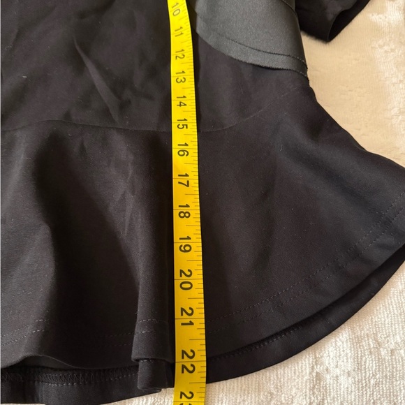 DCS Black Ruffled Peplum Blouse Short Sleeve - Picture 8 of 8